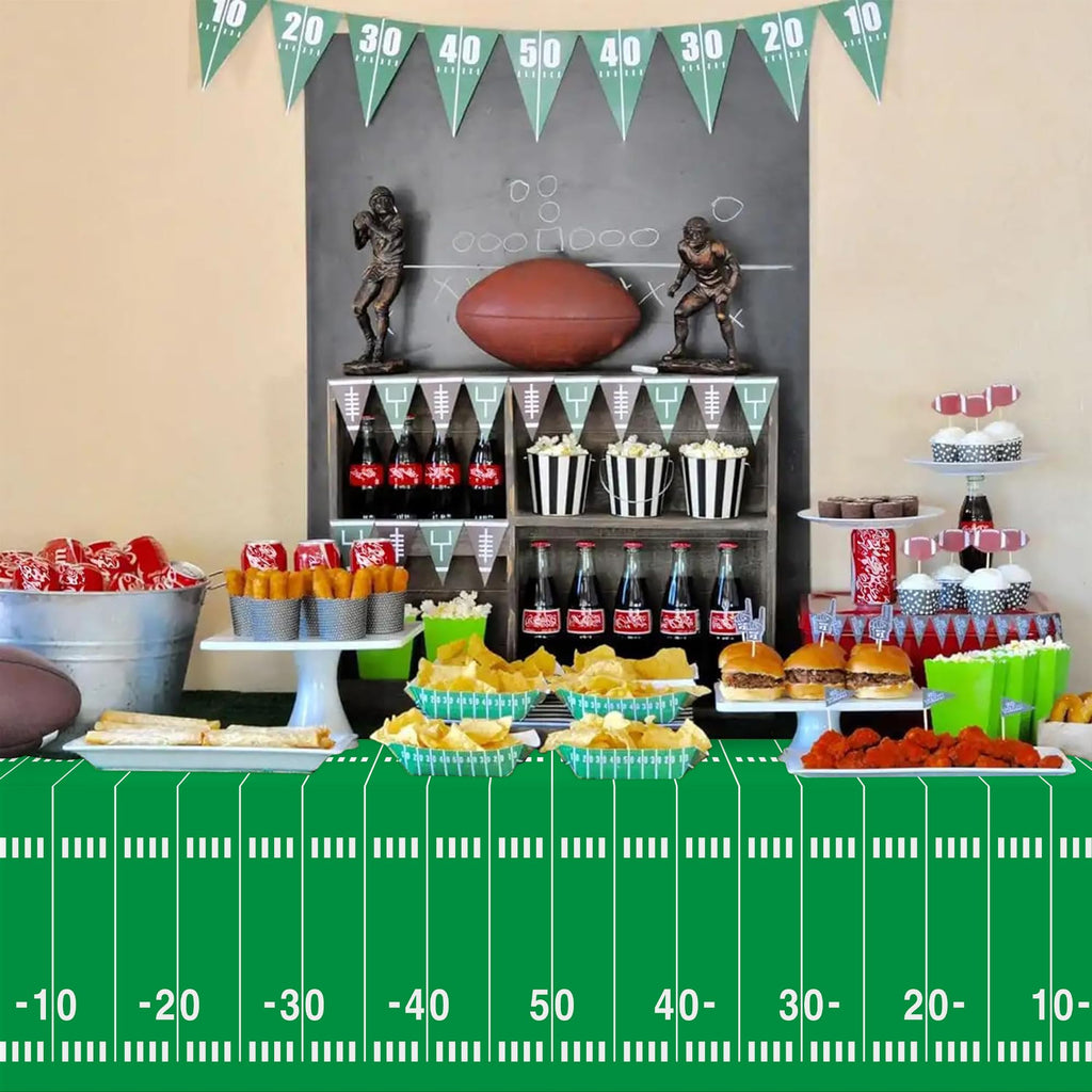 SJJPDYY Football Tablecloth 54x108 in – Disposable 2-Pack Decor