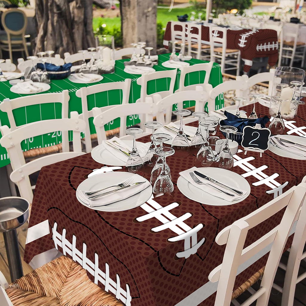 SJJPDYY Football Tablecloth 54x108 in – Disposable 2-Pack Decor