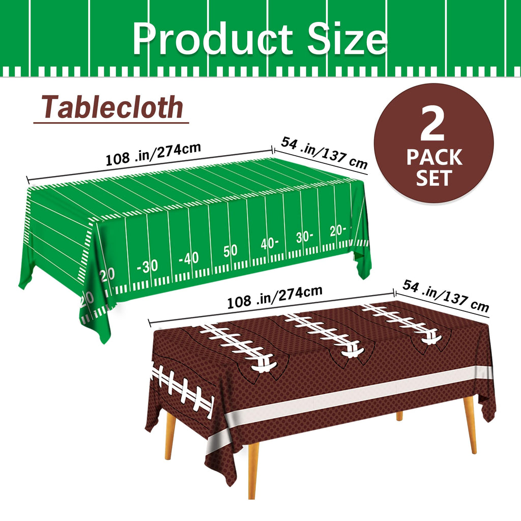 SJJPDYY Football Tablecloth 54x108 in – Disposable 2-Pack Decor