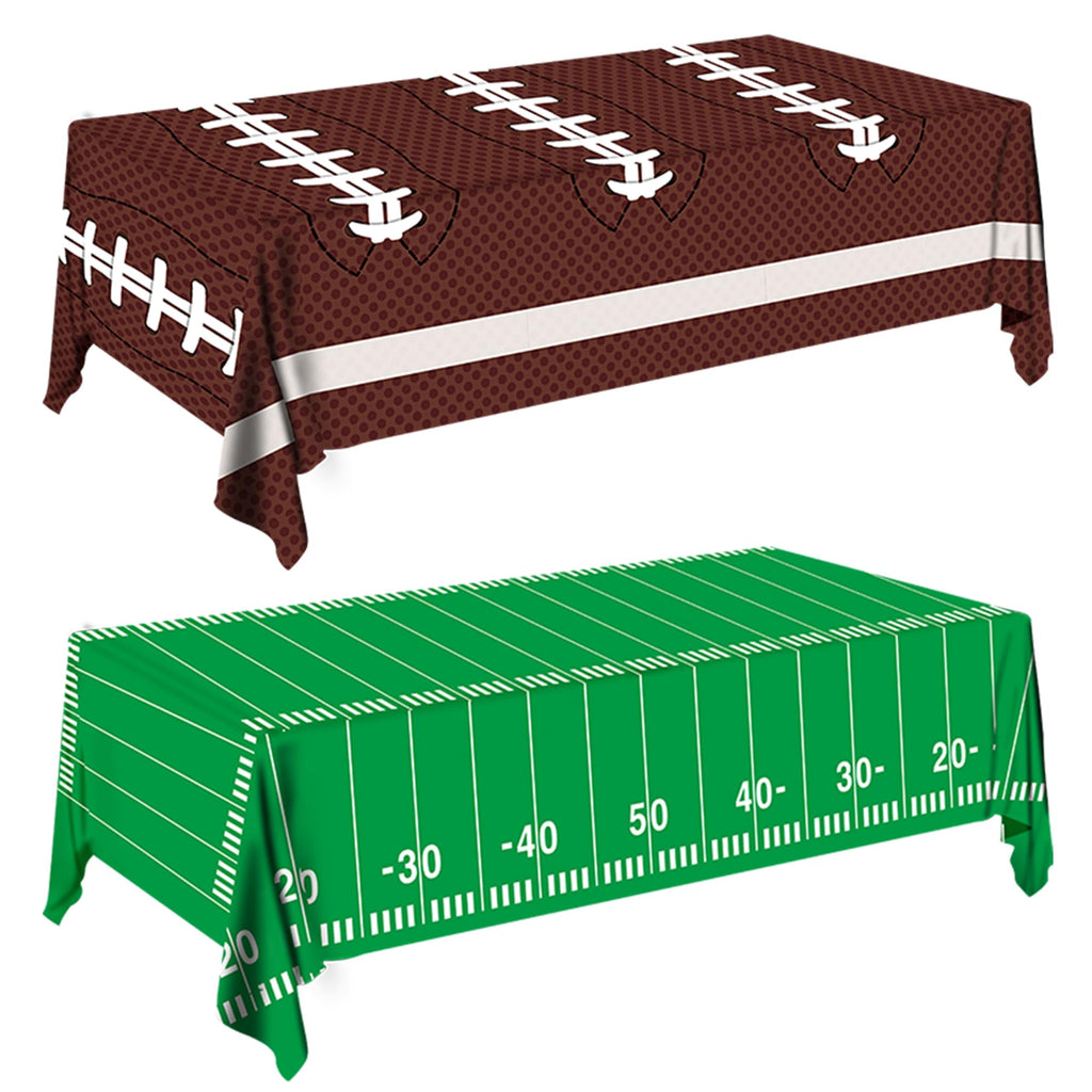 SJJPDYY Football Tablecloth 54x108 in – Disposable 2-Pack Decor