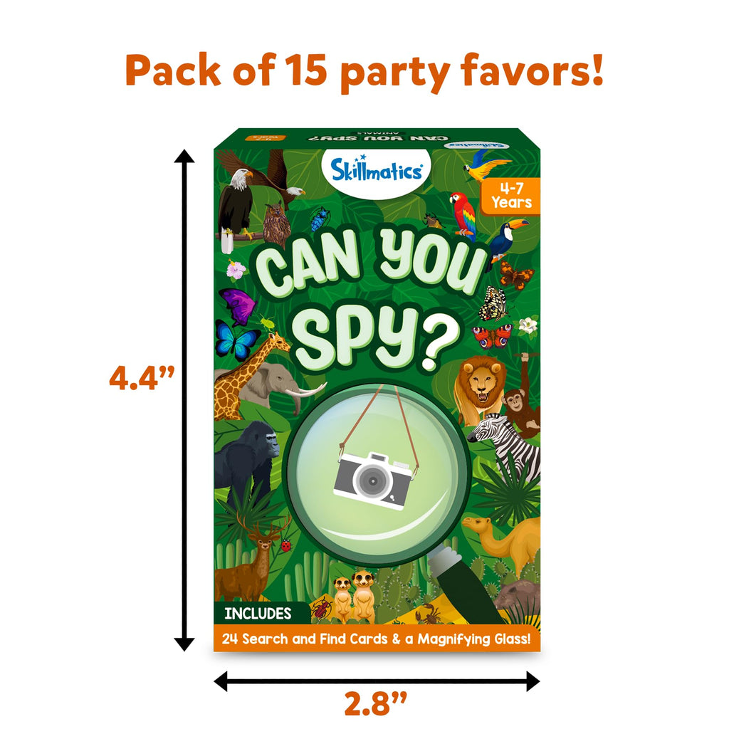 Skillmatics Party Favors (Pack of 15) - Can You Spy Animals Card Set for Kids Ages 4–7