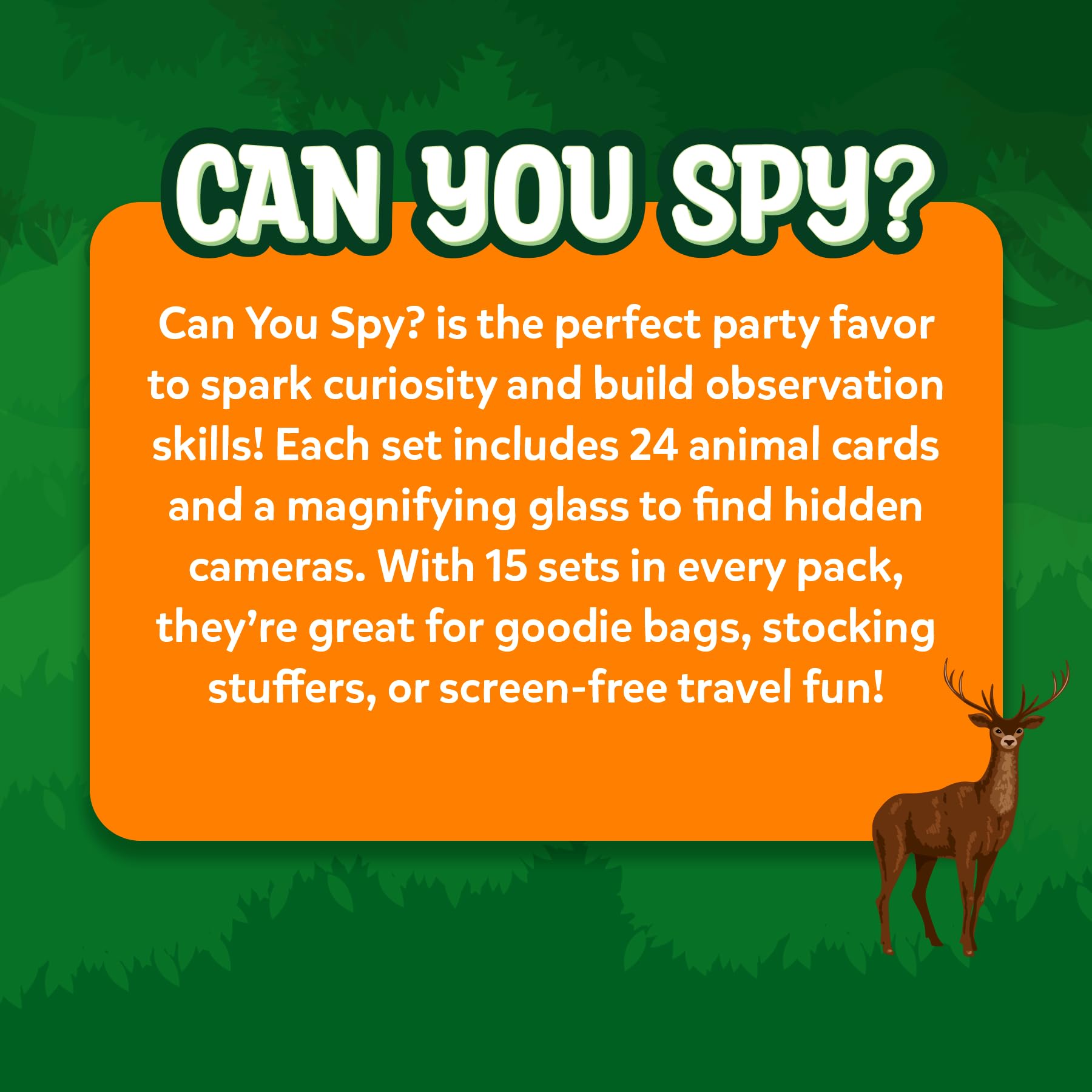 Skillmatics Party Favors (Pack of 15) - Can You Spy Animals Card Set for Kids Ages 4–7