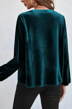 Elegant Skobeloff Beaded Velvet Blouse for Sophistication