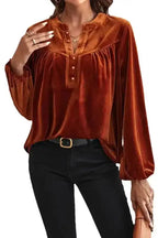 Elegant Skobeloff Beaded Velvet Blouse for Sophistication