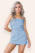 Skort Cargo Style Belted Playsuit Dress with Pockets