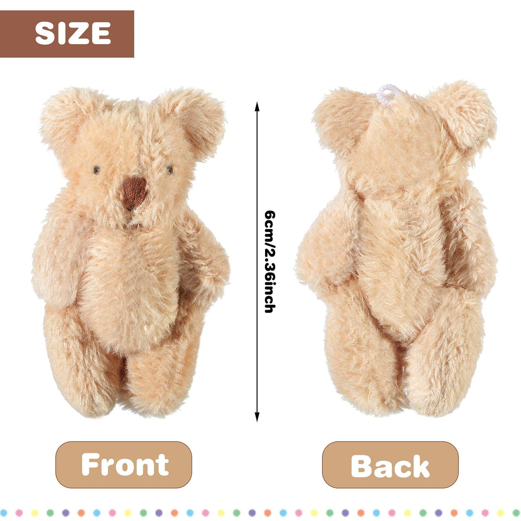 Skylety 32-Piece Mini Bear Plush Toy Set – 2.36-Inch Tiny Bears for Cake, Weddings & Party Favors (4 Colors)