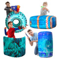Skywin Inflatable Battle Bunkers – 4-Piece Blue Combat Obstacles for Laser Tag