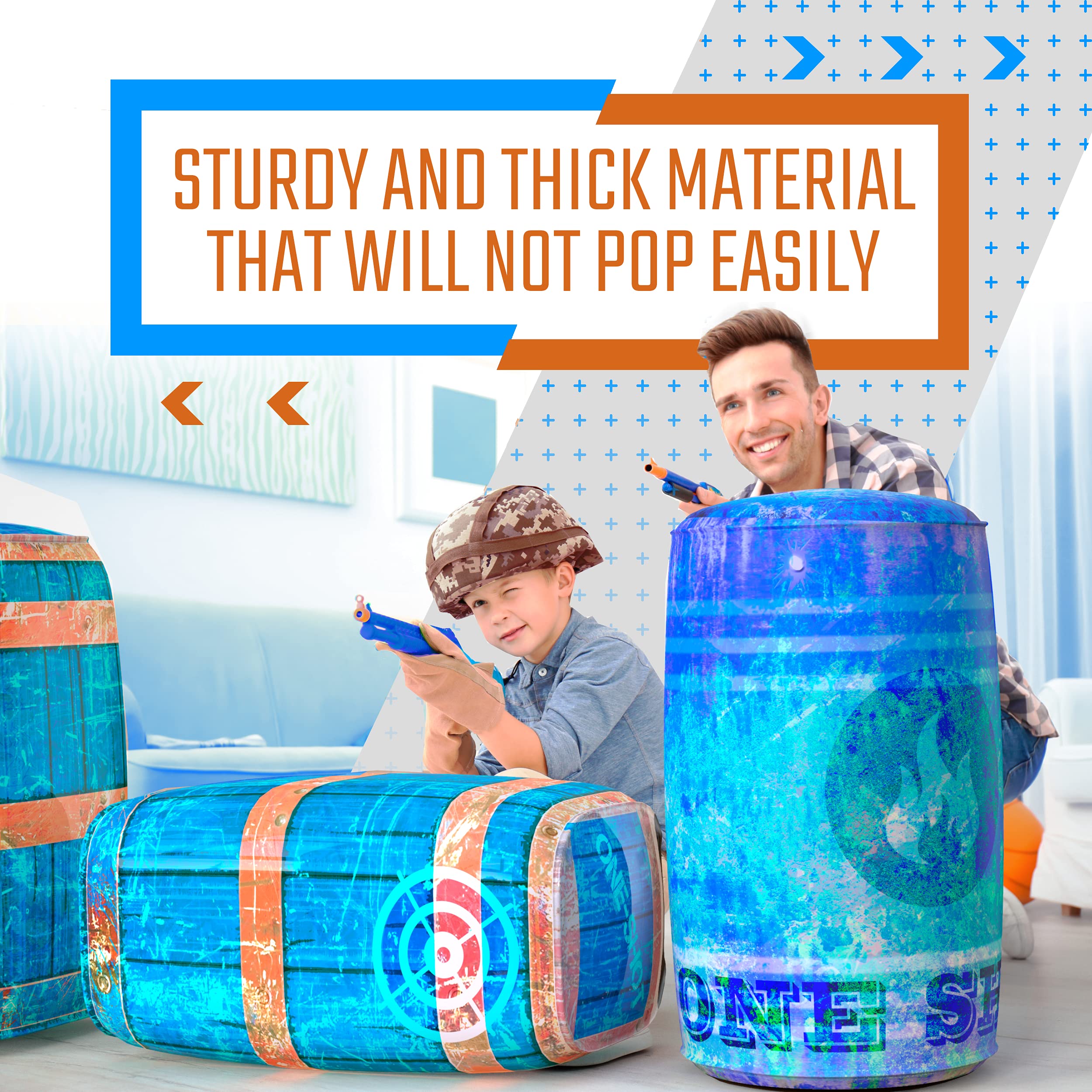 Skywin Inflatable Battle Bunkers – 4-Piece Blue Combat Obstacles for Laser Tag