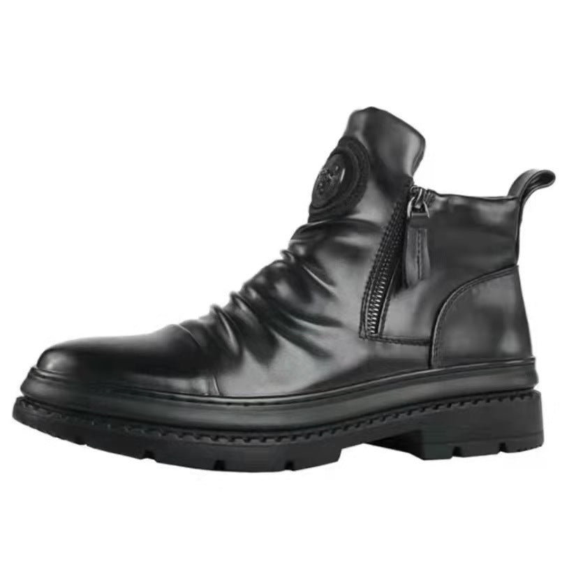 Men'S Korean-Style Zipper Casual Shoes