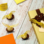 Sliverdew 50PCS Wizard Party Wings Cupcake Toppers – Golden Wafer Chocolate Decoration Set