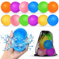 Smirodi 12Pcs Reusable Water Balloons – Quick Fill, Durable Silicone Pool Toys