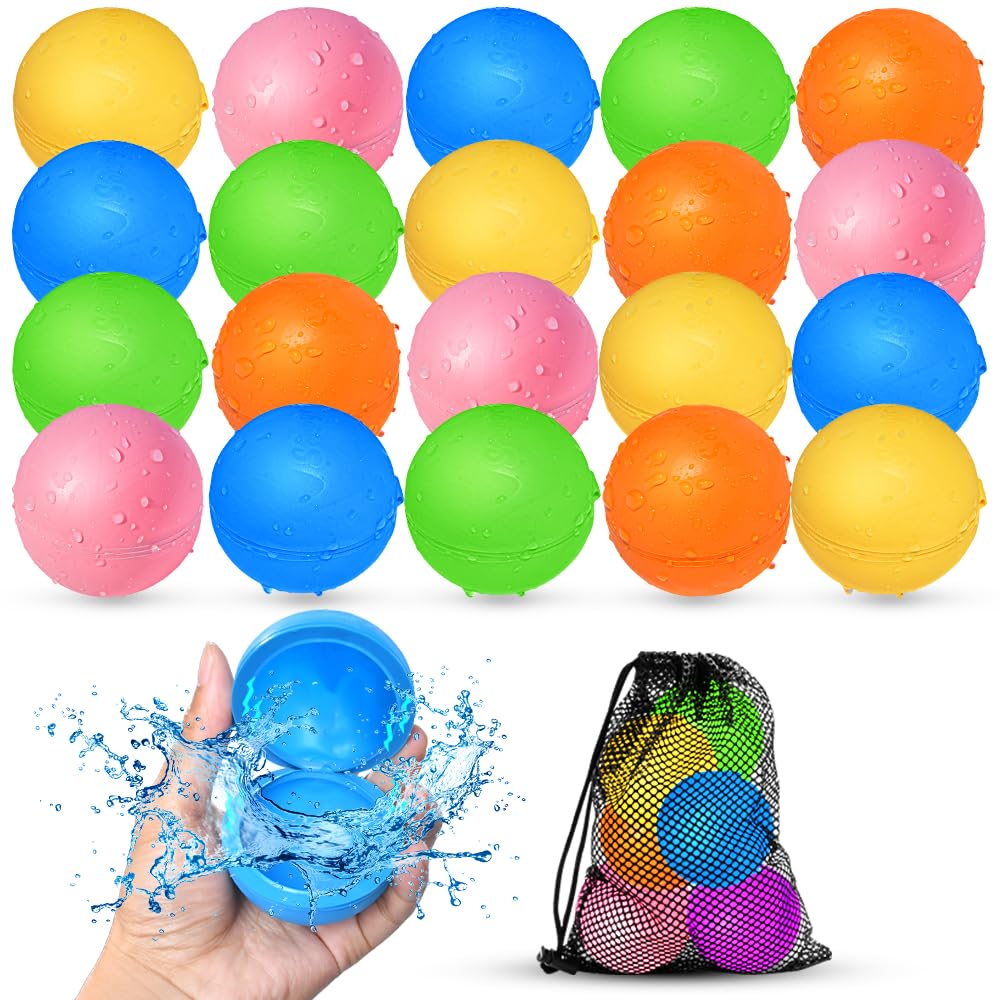 Smirodi 20-Piece Reusable Water Balloons – Magnetic Outdoor Water Toys for Pool & Beach