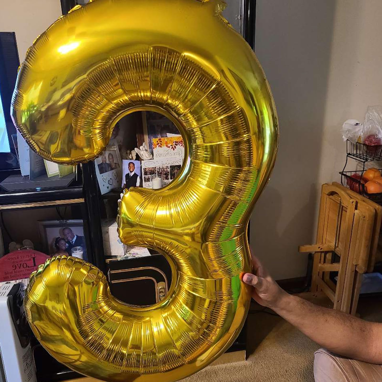 Smlpuame 40 inch Gold Number 4 Balloon – Luxury Foil Balloons for Birthday & Anniversary