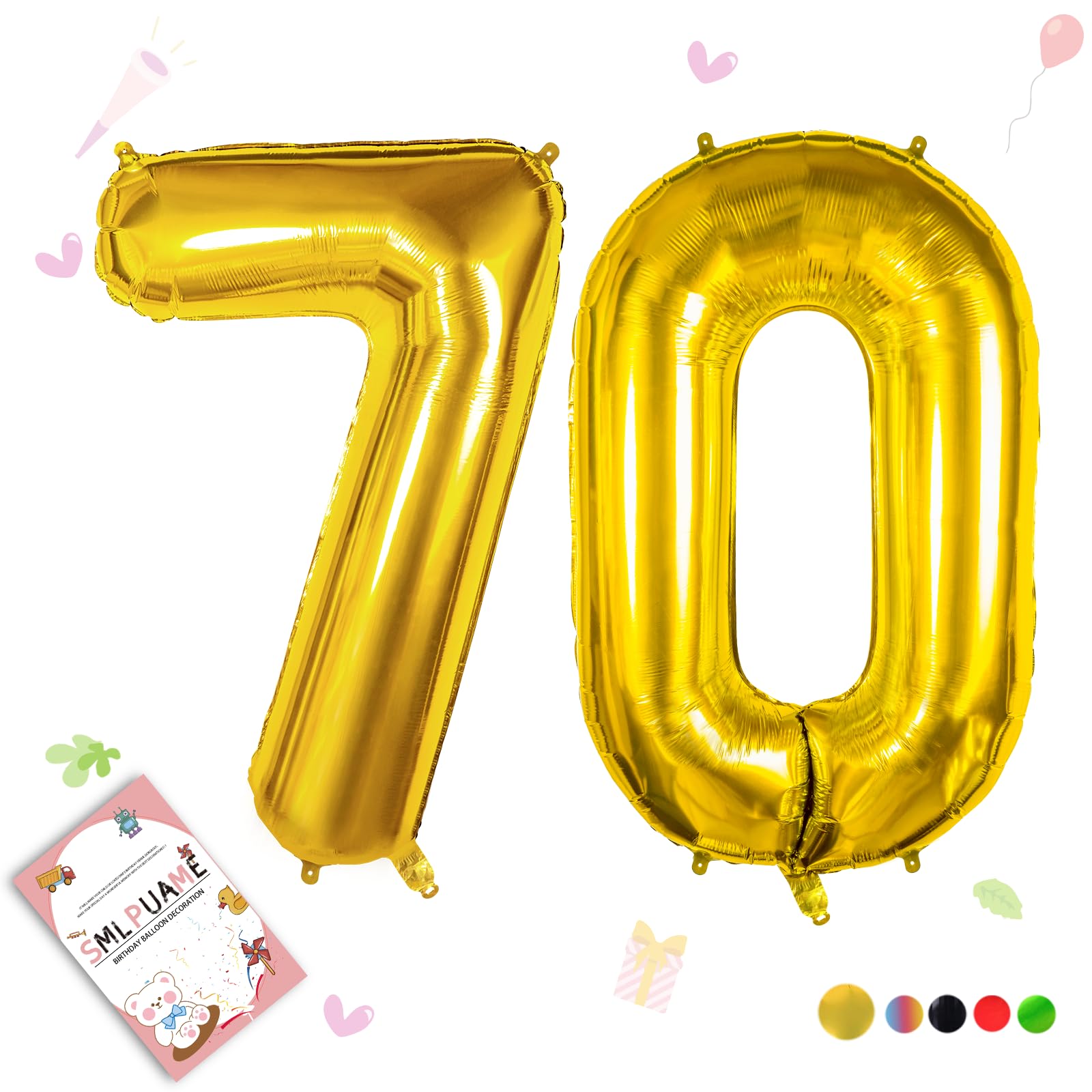 Smlpuame 40 Inch Gold Number Balloon 0-9 – Large Foil Balloons for Birthday, Wedding & Anniversary Celebrations
