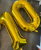 Smlpuame 40-Inch Gold Number Balloons 0-9 | Large Digital Balloons for Birthday Parties & Celebrations