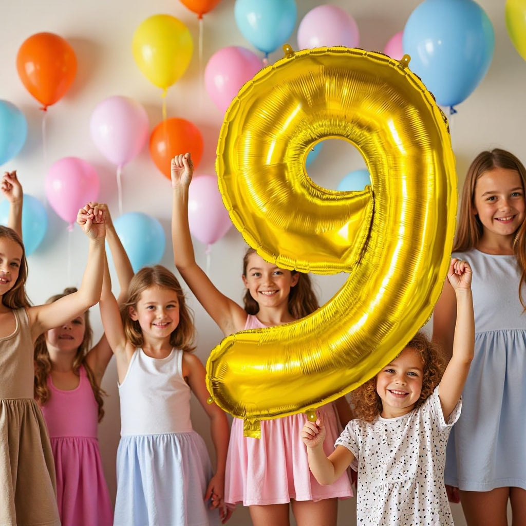 Smlpuame 40 Inch Gold Number Balloon 0-9 – Large Foil Balloons for Birthday, Wedding & Anniversary Celebrations