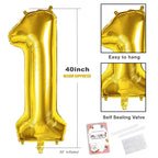 Smlpuame 40-Inch Gold Number Balloons 0-9 | Large Digital Balloons for Birthday Parties & Celebrations