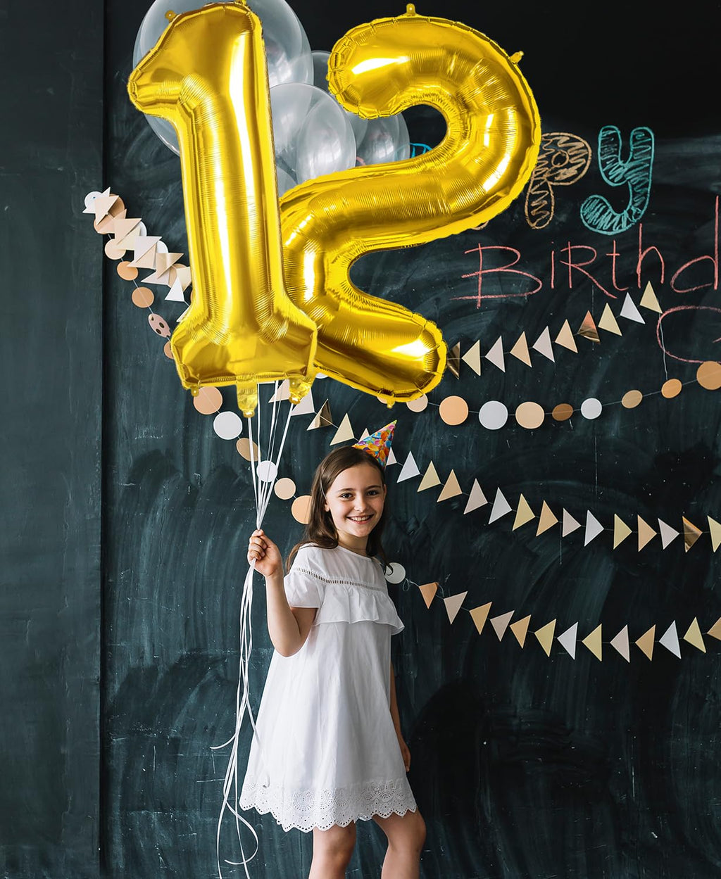 Smlpuame 40-Inch Gold Number Balloons 0-9 | Large Digital Balloons for Birthday Parties & Celebrations