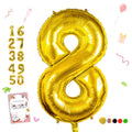 Smlpuame 40-Inch Gold Number 8 Foil Balloon for Birthday Parties | Large Digit Balloons