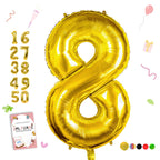 Smlpuame 40-Inch Gold Number 8 Foil Balloon for Birthday Parties | Large Digit Balloons