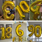 Smlpuame 40-Inch Gold Number 8 Foil Balloon for Birthday Parties | Large Digit Balloons