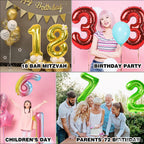 Smlpuame 40in Rainbow Gradient Number Balloons 0-9 – Large Helium Foil Balloons for Party Decor