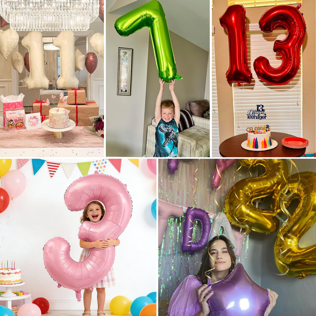 Smlpuame 40-Inch Gold Number 8 Foil Balloon for Birthday Parties | Large Digit Balloons