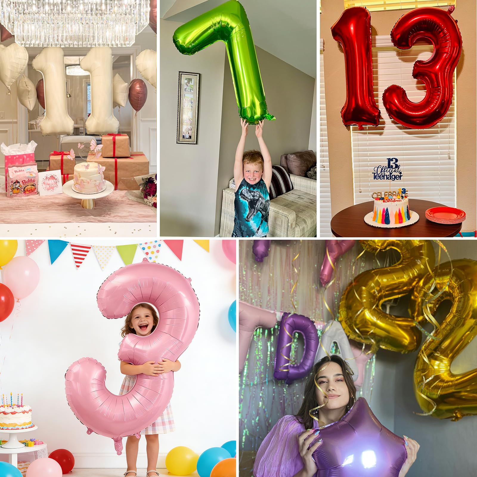 Smlpuame 40-Inch Gold Number 8 Foil Balloon for Birthday Parties | Large Digit Balloons