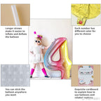 Smlpuame 40in Rainbow Gradient Number Balloons 0-9 – Large Helium Foil Balloons for Party Decor