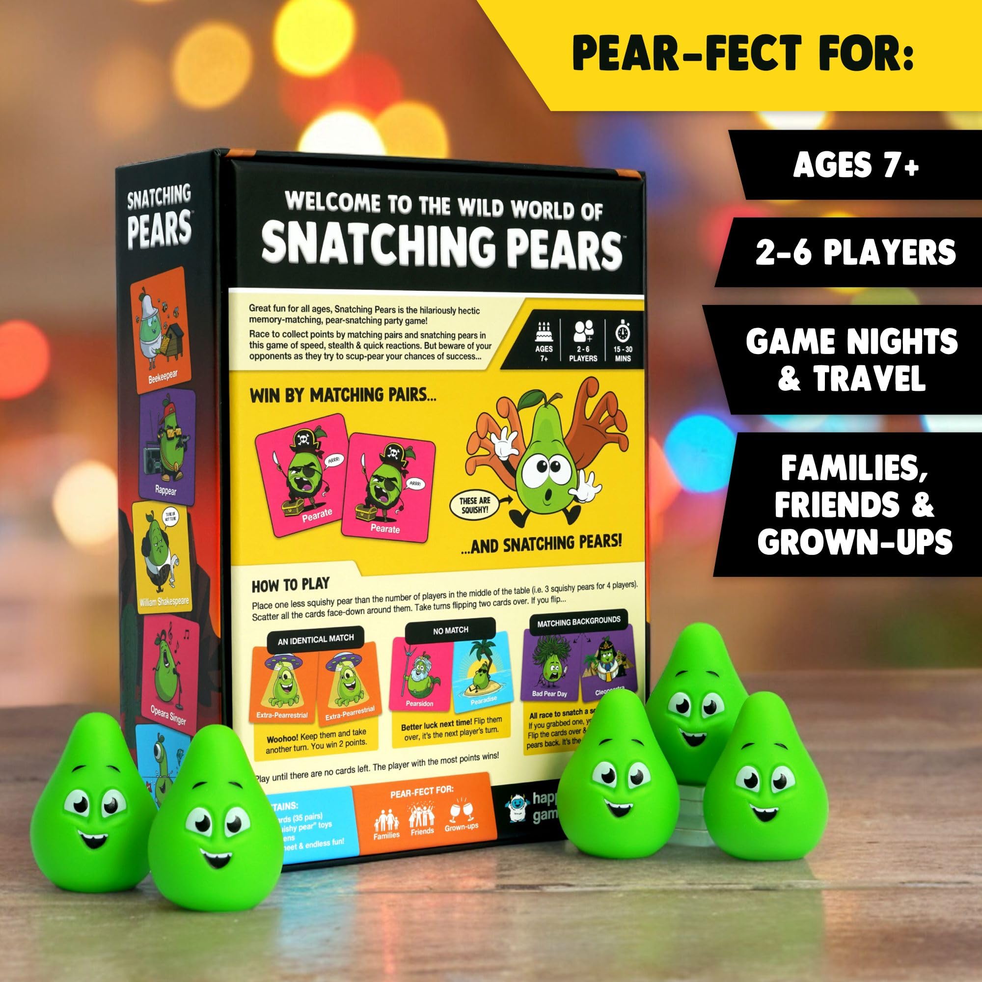 Snatching Pears! — Hilarious Memory-Matching Party Game for 2-6 Players | Snatching Pears
