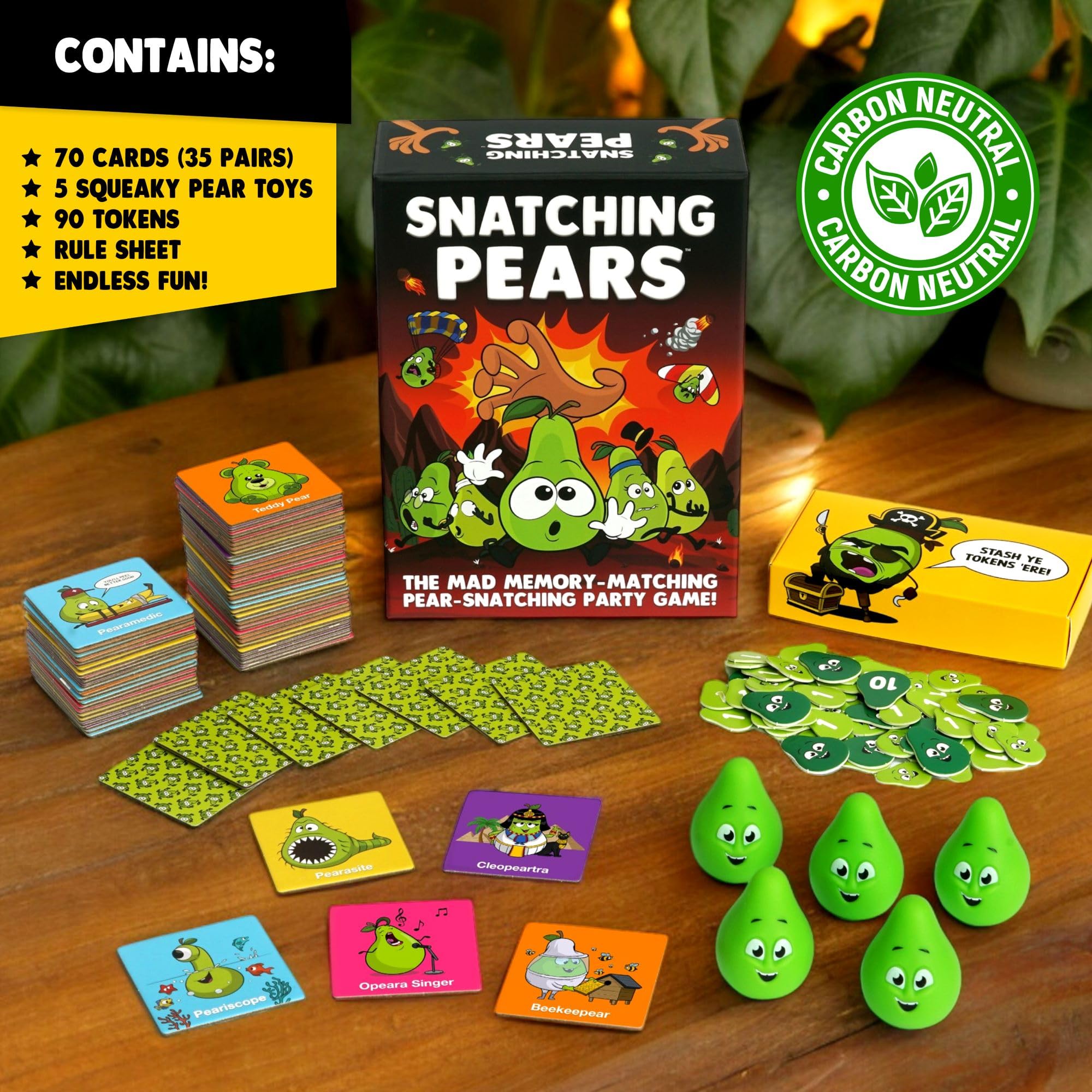 Snatching Pears! — Hilarious Memory-Matching Party Game for 2-6 Players | Snatching Pears