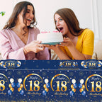 SNIMICS 41PCS Navy & Gold 18th Birthday Decorations – Plates, Napkins & Tablecloth for Men