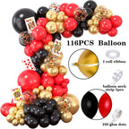 132Pcs Casino Theme Party Decorations by SNLN - Vegas Balloon Garland, Dice Boxes & Poker Cards