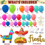 SNLN Fiesta Balloon Arch Kit — Rainbow Arch with Llama, Taco & Sombrero Balloons