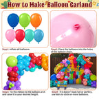 SNLN Fiesta Balloon Arch Kit — Rainbow Arch with Llama, Taco & Sombrero Balloons