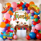 SNLN Fiesta Balloon Arch Kit — Rainbow Arch with Llama, Taco & Sombrero Balloons