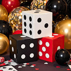 132Pcs Casino Theme Party Decorations by SNLN - Vegas Balloon Garland, Dice Boxes & Poker Cards