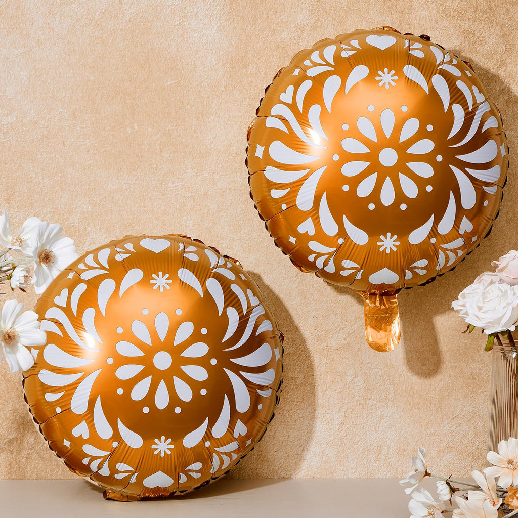 Soaoo 6 Pcs 18-Inch Cielito Lindo Balloons Kit – Mexican Talavera Themed Party Decor for Weddings & Celebrations