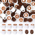 Soaoo 100 Pcs Mini Coffee Cups & Beans Resin Charms for DIY Jewelry & Decor