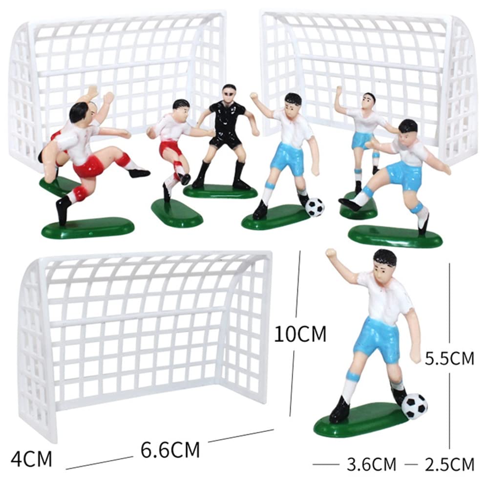 9 Pieces Soccer Cake Toppers – Plastic Football World Cup Party Decorations, White