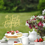 Sodasos Just Engaged Cake Topper Gold – Engagement Party Decorations