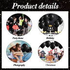 Sondeng 40Pcs Galaxy Balloons – Black Star Latex Balloons for Space Birthday Party Decor