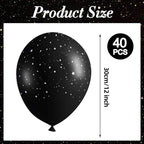 Sondeng 40Pcs Galaxy Balloons – Black Star Latex Balloons for Space Birthday Party Decor