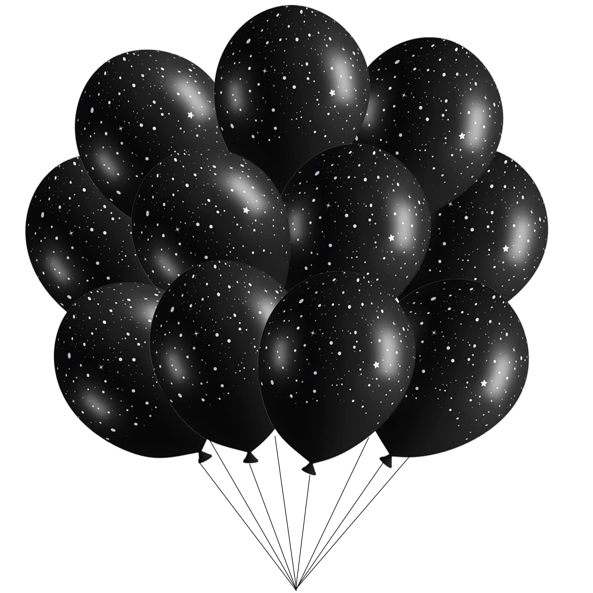 Sondeng 40Pcs Galaxy Balloons – Black Star Latex Balloons for Space Birthday Party Decor