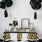 SONICEBUY 48Pcs Balls Cake Toppers – Black Gold White Balls, Acrylic Numbers 0-9, Happy Birthday Toppers