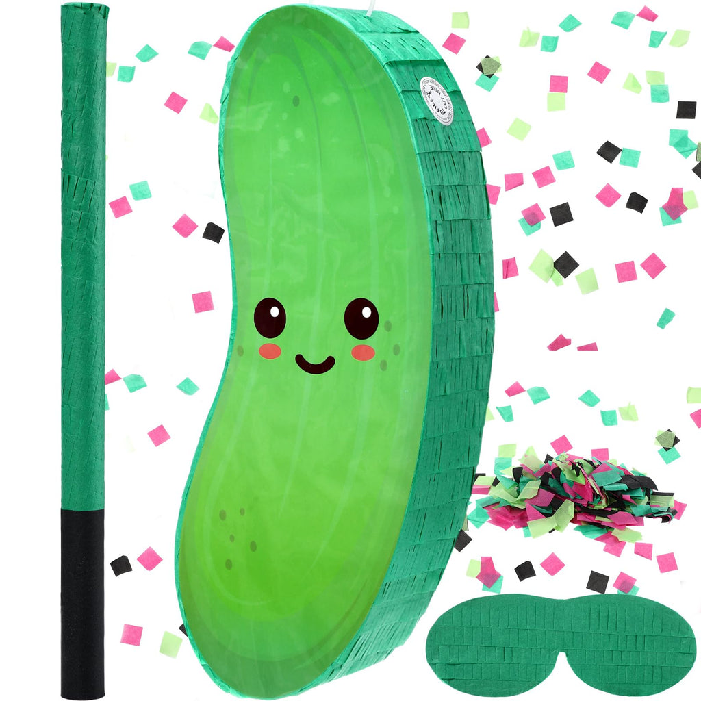 Sonwyoung Pickle Pinata – Kids Birthday Party Decor with Bat & Confetti