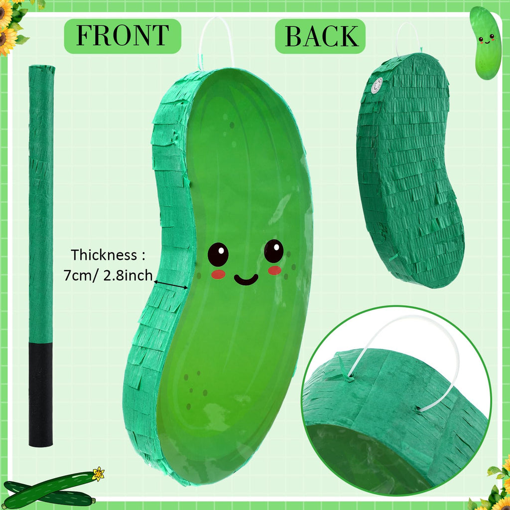 Sonwyoung Pickle Pinata – Kids Birthday Party Decor with Bat & Confetti