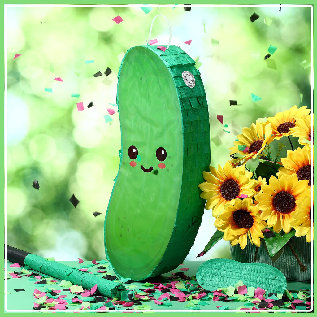 Sonwyoung Pickle Pinata – Kids Birthday Party Decor with Bat & Confetti