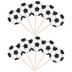 Sorcristy 48PCS Soccer Ball Cupcake Toppers – Sports Theme Football Cake Decorations