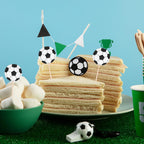 Sorcristy 48PCS Soccer Ball Cupcake Toppers – Sports Theme Football Cake Decorations